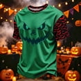 thumbnail image 2 of DORKASM Mens Halloween Shirts Short Sleeve Spooky Comfy Pullover Round Neck Funny Print Ghost Graphic Vacation Blouse Skeleton 2026 Causal T Shirt Green 2XL, 2 of 7