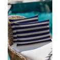thumbnail image 4 of Outdoor Pillows Waterproof, Navy Blue Striped Bedding Throw Pillows with Insert for Couch Sofa Bed, Farmhouse Country Minimalist Stripes 12x20 Inch Pillowcases Decorative Patio Pillow Set of 1, 4 of 8