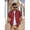 thumbnail image 6 of COOFANDY Mens Button Down Short Sleeve Shirts Casual Dress Shirts Buffalo Plaid Shirt 75% Cotton, 6 of 7