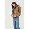 thumbnail image 3 of Blu Pepper Women's Mocha Snap Button Faux Fur Fleece Jacket, 3 of 5