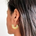 thumbnail image 2 of ALLISON ROSE ATELIER - Sunburst Fan Hoop Earrings -16k Gold Plated Spike Earrings – Boho Gold Statement earrings for Women, 2 of 8
