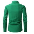 thumbnail image 3 of Elvqul Men's and Big Men's Long Sleeve Shirts Green Tops for Men Button up Stretch Dress Shirts, 3 of 3