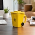 thumbnail image 6 of Funny Trash Can Shaped Coffee Mug Ceramic Recycling Bin Cup with Lid ,Novelty Desk Mug for Office Coworkers Home Kitchen, Quirky Conversation Starter Gift for Coffee Tea Hot Cocoa, 6 of 9
