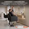 thumbnail image 3 of Silla de Barberia Cuadrada Sillon para Estetica Cómodo Reclinable Giratorio Hidraulico Silla Barbero Peluquería Estilista Estética Barber de 61 * 91 * 88 Negra, 3 of 7