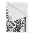 thumbnail image 2 of Pisces Soft Flannel Fleece Blanket, Abstract Jumble Design with Mermaids and Splashing Water Monochrome Sketch, Cozy Plush for Indoor and Outdoor Use, 70" x 90", Charcoal Grey White, by Ambesonne, 2 of 5