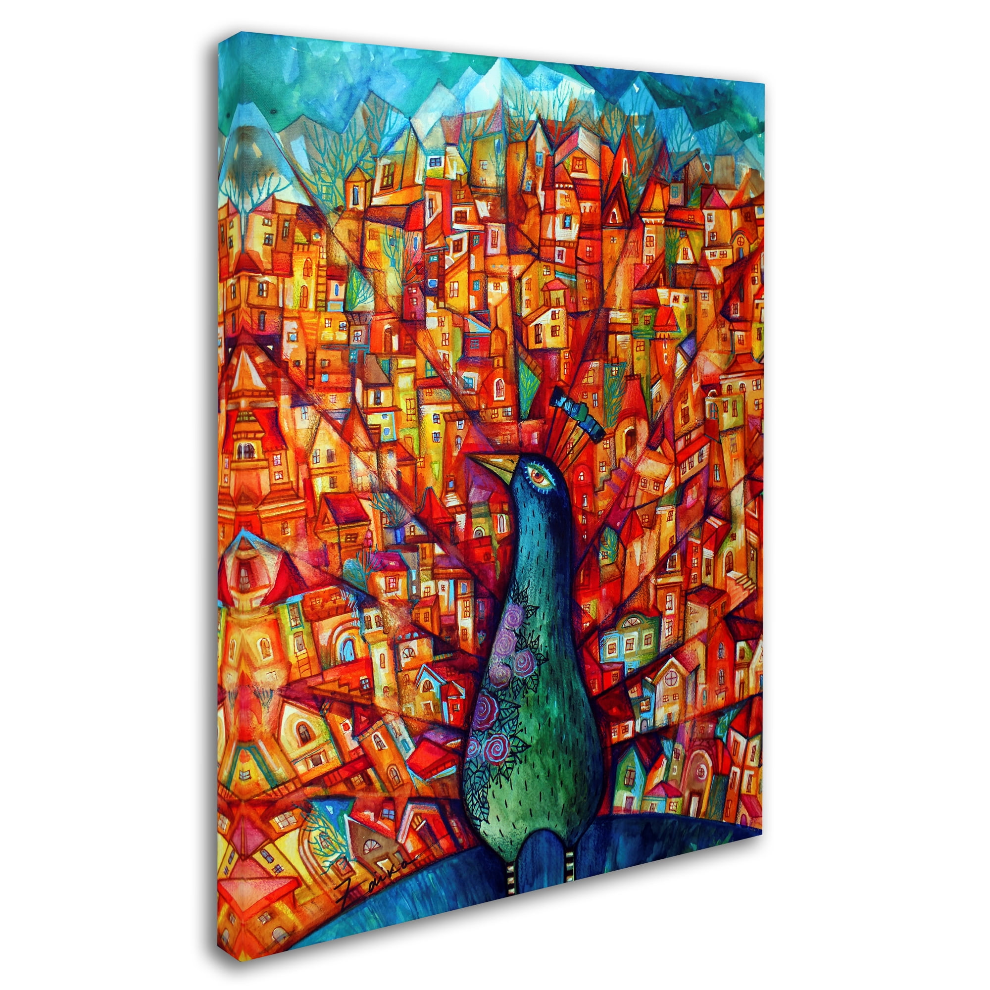 Trademark Fine Art 'Peacock' Canvas Art by Oxana Ziaka