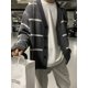thumbnail image 1 of Cárdigan de moda de primavera y otoño de estilo americano para hombre, suéter de rayas a cuadros británicos de estilo coreano, suéter de cuello en V para hombre, 1 of 6