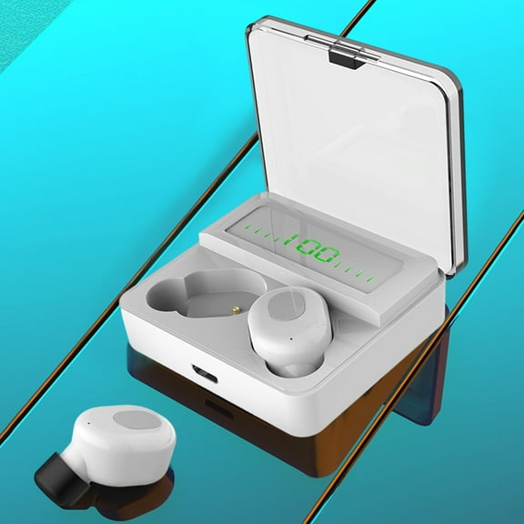 Wireless Earphone, Hwkond Intelligent Digital Display Wireless Bluetooth Headset Binaural Sports Running In-ear Headphones, White, Up to 60% Off