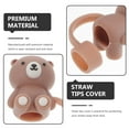 thumbnail image 4 of SEWCHICS 3Pcs Silicone Straw Tips Cover Assorted Colors Reusable Bear Shape for Home Use, 4 of 5