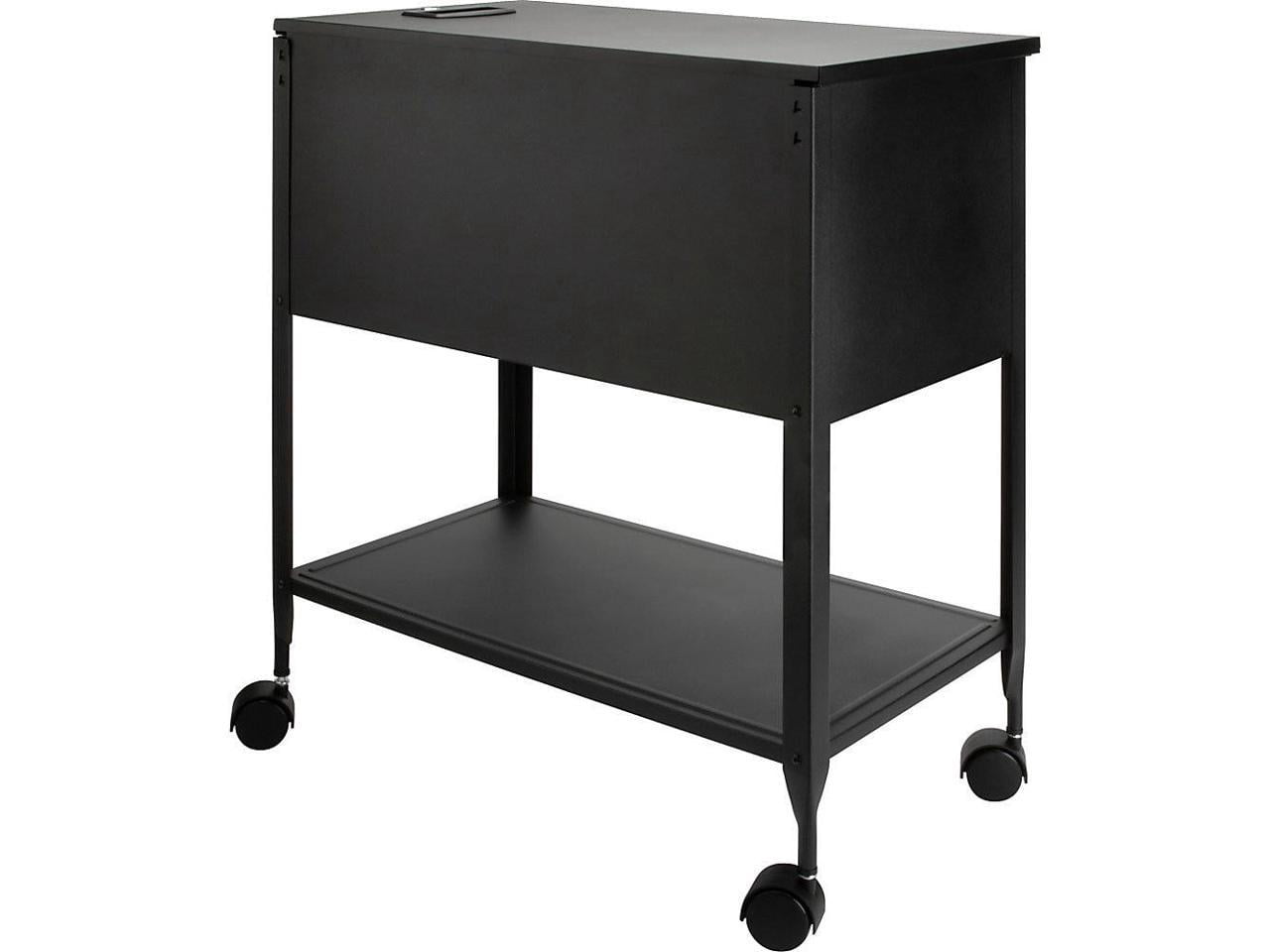 Lorell Indoor Mobile Lockable File Cabinet, Black
