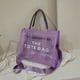 thumbnail image 4 of (Tabletas Fragancia) Bolso Pvc Con Letras Informales A La Bolso Hombro para Mujer 8889 Morado, 4 of 9