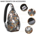 thumbnail image 2 of Sling Backpack,Halloween Cute Ghosts with Boo Sling Bag with Water Bottle Holder,Waterproof Sling Bag for Men/Women with Headphone Jack for Hiking,Travel, 2 of 6