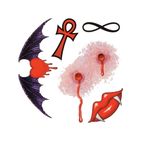 Gothic Vampire Theme Costume Accessory Tattoo Set