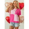 thumbnail image 6 of Women's Pink Two Tone Half Button Collared T-Shirt - Casual Elegance | [ZhiHiMeRi] | (US 12-14)L, 6 of 12