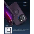 thumbnail image 5 of Magnetic Case for iPhone 14 Plus Case,[MIL-Grade Drop Tested & Compatible with MagSafe] Translucent Matte Back with Aluminum Alloy Keys 6.7 Inch, Purple, 5 of 12