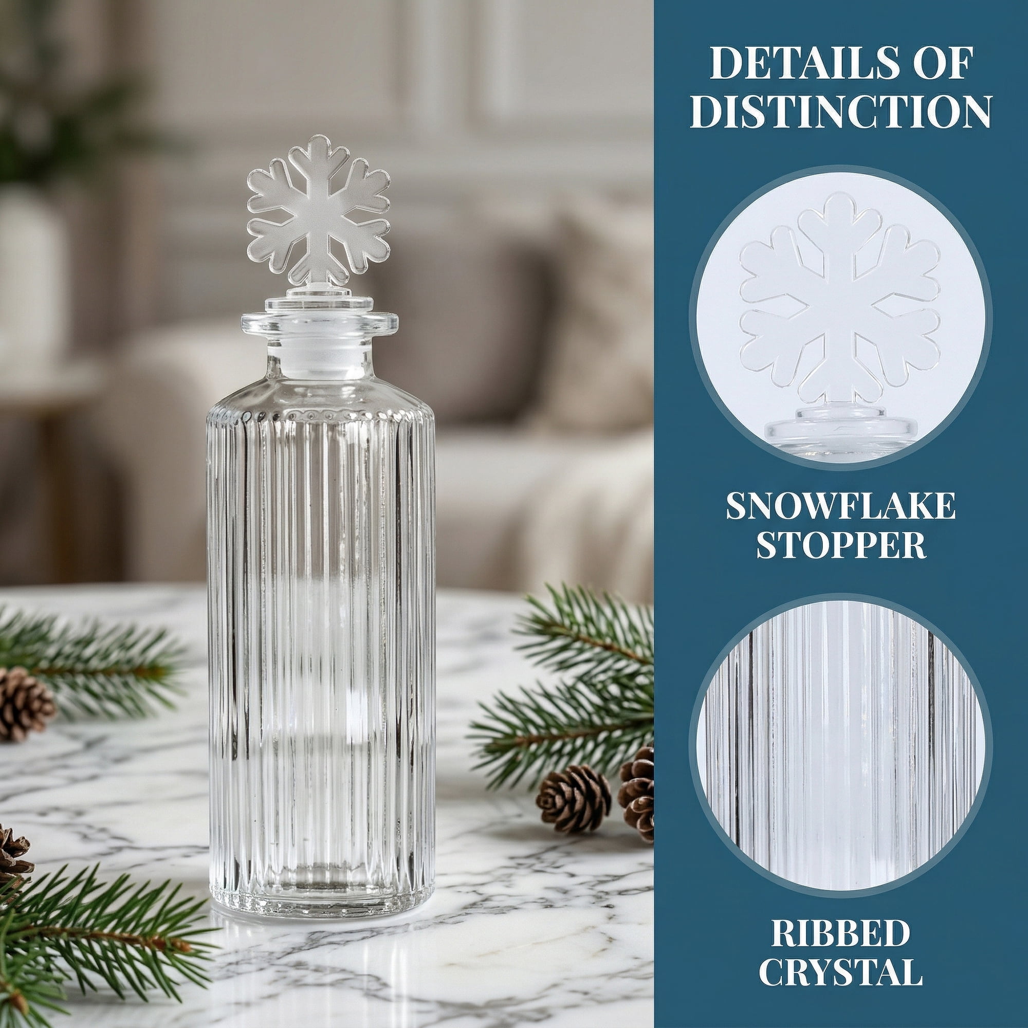 Unique Bargains 2pcs Decorative Glass Jars with Ornate Glass Stoppers Cylinder Base 2"x2"x6.7"