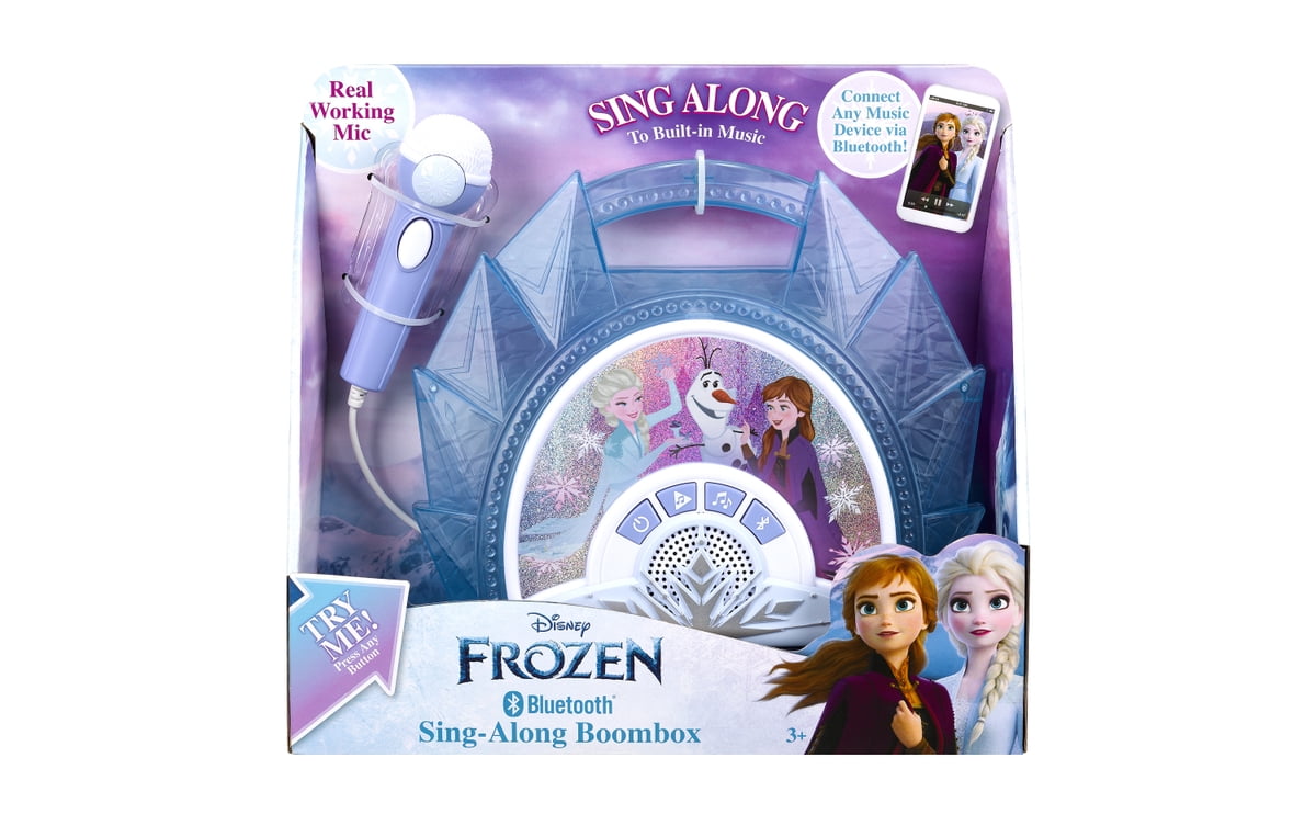 Disney Frozen Bluetooth Sing Along Boombox - Lights, Music & Karaoke Microphone, Children Ages 3+ Disney Frozen Bluetooth Sing Along Boombox - Lights, Music & Karaoke Microphone, Children Ages 3+
