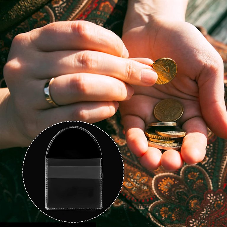 50-Pack 2.1x2.1 Inch Coin Sleeves - Clear PVC Protectors For Coin Collection & Small Items