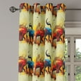 thumbnail image 3 of Ambesonne Animals Grommet Curtain, Ancient Elephant Sketch Art, 50"x108", Cream Vermilion and Scarlet, 3 of 5