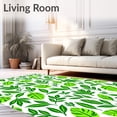 thumbnail image 2 of ODIKA 4'x6' Machine Washable Non-Slip Area Rug, Boho with Abstract Plant and Lime Leaf Art High Traffic Rug with Pad, Green, 702686, 2 of 8