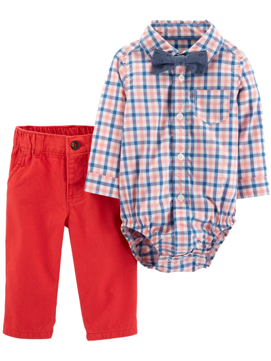 US Polo Assn Infant Boys Coral Bodysuit 2pc Shortall Set Size 3/6M 6/9M $32 