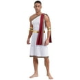 thumbnail image 2 of YiZYiF Mens Halloween Ancient Greek Cosplay Costume Roman Toga Caesar Party Fancy Dress Up Set Burgundy M, 2 of 7