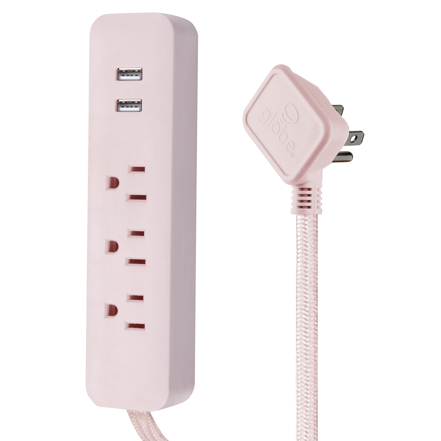 Globe Electric Globe Electric 6-ft 3-Outlet Rose USB Surge Protector 2-Pack, 78257-K