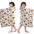 thumbnail image 4 of Halloween Pumpkins Ghosts and Bats Hooded Bath Towel，50"x30" for Ages 3 To 12 Kids, Quick Dry Lightweight Soft Microfiber Hood Beach Towel Cover Up for Kids, 4 of 7