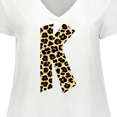 thumbnail image 4 of Inktastic Leopard Print Letter K Women's Plus Size V-Neck T-Shirt, 4 of 5