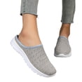 thumbnail image 3 of Domzle Women's Slip-On Mules Sneakers Backless Knit Comfortable Lightweight with Arch Support Walking Shoes for Travel House Office Green 44, 3 of 9