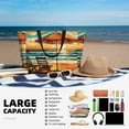 thumbnail image 5 of Pofeuu Beach Umbrella Sunset Print Beach Bag,Waterproof Sandproof Beach Tote Bag, Large Capacity Foldable Beach Bags for Women, 5 of 7