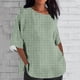 thumbnail image 2 of Tops Y Blusas de las Señoras Cortado 3/4 Manga Impresa Suelta Camisa Casual, Blusas para las Mujeres Casual, 2 of 4