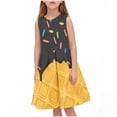 thumbnail image 3 of Piuwrlz Girls Summer Dresses Girl Casual Play Dresses Crew Neck Pleated Skirts Black Size 13 Years, 3 of 8