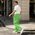 thumbnail image 4 of Dwelliawo Mens Baggy Sweatpants Mens Joggers Casual Elastic Waist Straight Wide Leg Athletic Sweat Pants with Pockets Green 4xL, 4 of 5