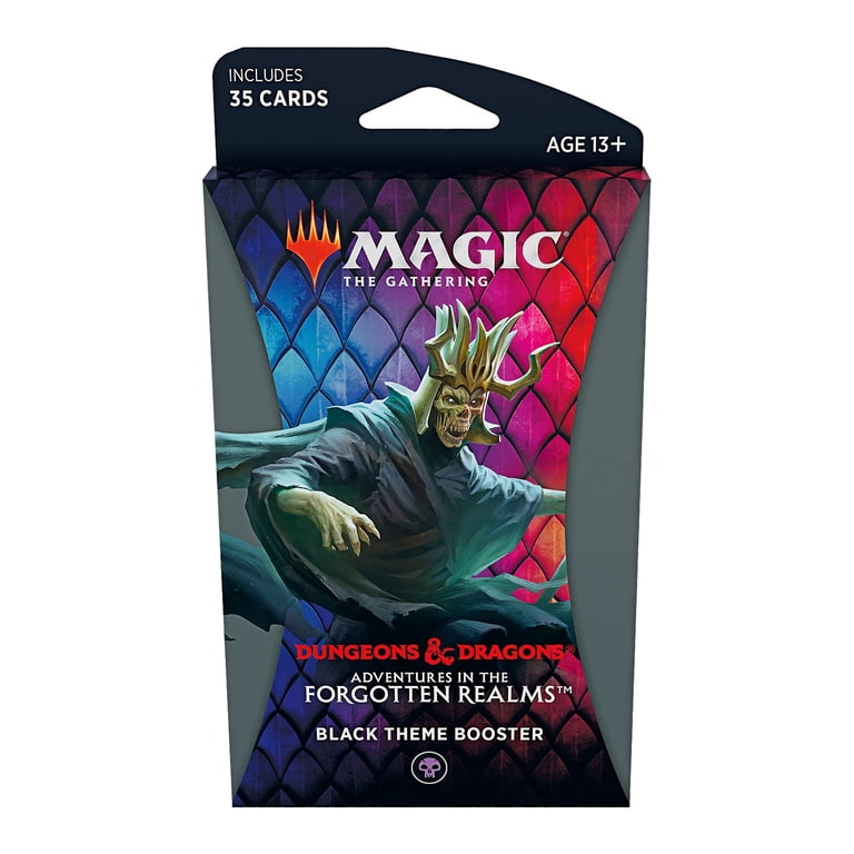 adventures in the forgotten realms theme booster box Magic the Gathering Adventures in the Forgotten Realms Black Theme Booster Pack [35 Cards]