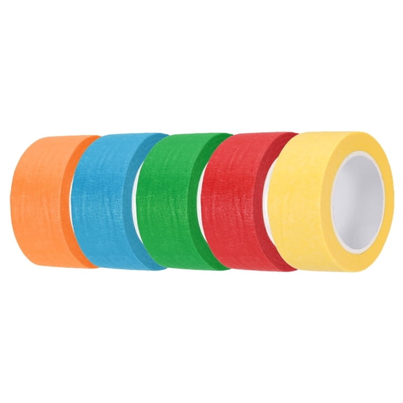 5pcs 1" x 11 Yard colorful Masking Tape, Blue Dark Green Red Yellow Orange