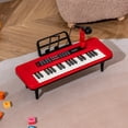 thumbnail image 2 of Gymax Mini Piano Clavier pour Enfants 25 Touches Piano Électrique avec Tabouret, Support de Musique et Microphone Rouge, 2 of 10