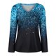 thumbnail image 4 of ICHUANYI Clearance Fashion Women Casual Long Sleeve Printed V-Neck Blouse T-Shirt Ladies Tops(Light blue, XXL) ICHUANYI WER2023081401658, 4 of 5
