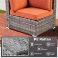 thumbnail image 4 of Ovios 8 Pieces Patio Fire Pit Set Outdoor Rattan Sectional Sofa Conversation Set with Swivel Rocking Chair and Side Table,Orange Red, 4 of 8