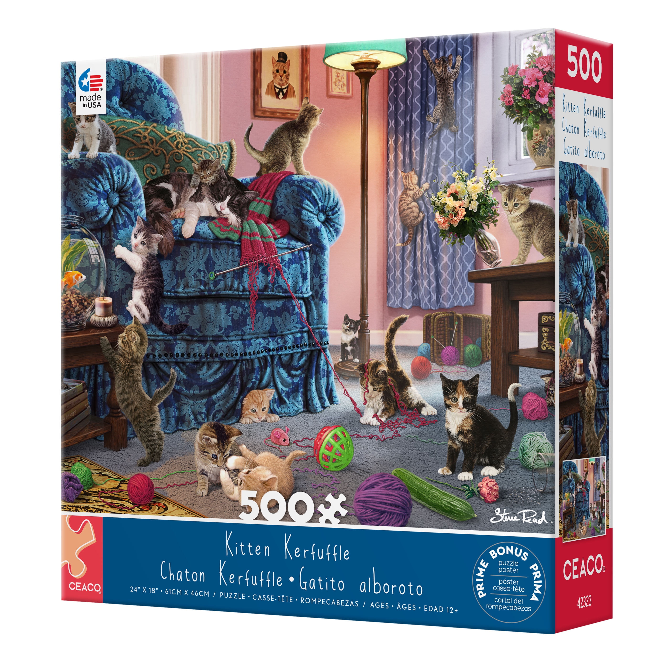 Ceaco Steve Reed Kitten Kerfuffle 500-Piece Interlocking Jigsaw