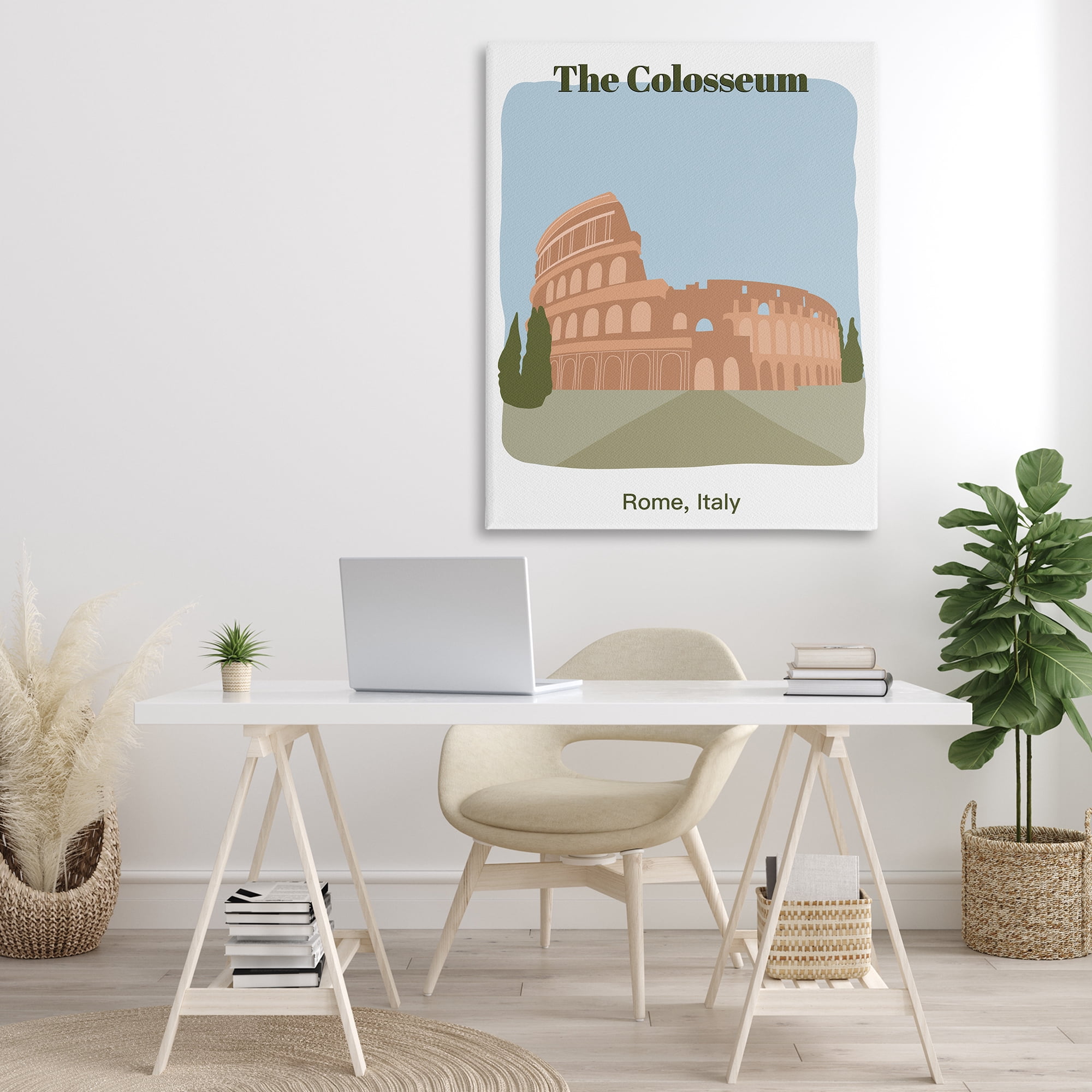 Stupell Industries The Colosseum Architecture Town & City Painting Gallery Wrapped Canvas Art Print Wall Art, 36 x 48