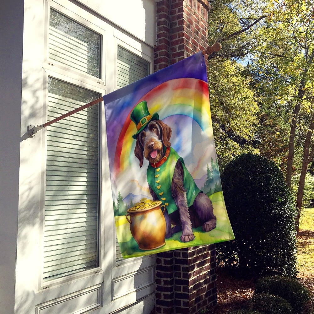 German Wirehaired Pointer St Patrick's Day House Flag 28 in x 40 in