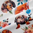 thumbnail image 5 of Homewish Kawaii Dachshund Dog Blackout Curtains Set of 2 (52x84 Each),Lovely Floral Curtain,White, 5 of 6