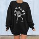 thumbnail image 2 of Sudadera Para Mujer Sudaderas de Otoño Estampado de Calavera Suelto Cuello Redondo Manga Larga Sudadera de Gran Tamaño de Lana Odeerbi ODB171465, 2 of 8