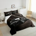 thumbnail image 3 of Erosebridal Full Race Car Comforter Set, Racing Car Bedding Set Speed Sports Car Duvet Insert Teens Adult Bedroom Decor, Automobile Geometric Stripes Down Comforter, Black Brown, 3 of 5
