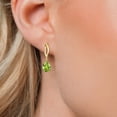thumbnail image 3 of Gem Stone King 10K Yellow Gold Green Peridot Stud Dangle Earrings for Women | 2.18 Cttw | Gemstone August Birthstone | Pear Shape 8X6MM, 3 of 6