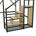 thumbnail image 3 of Mirightone Full Size Loft Bed with Stairs & Storage, Metal Loft Bed with Wardrobe & Extended Shelf, Full Loft Bed for Teens & Adults (Black), 3 of 8