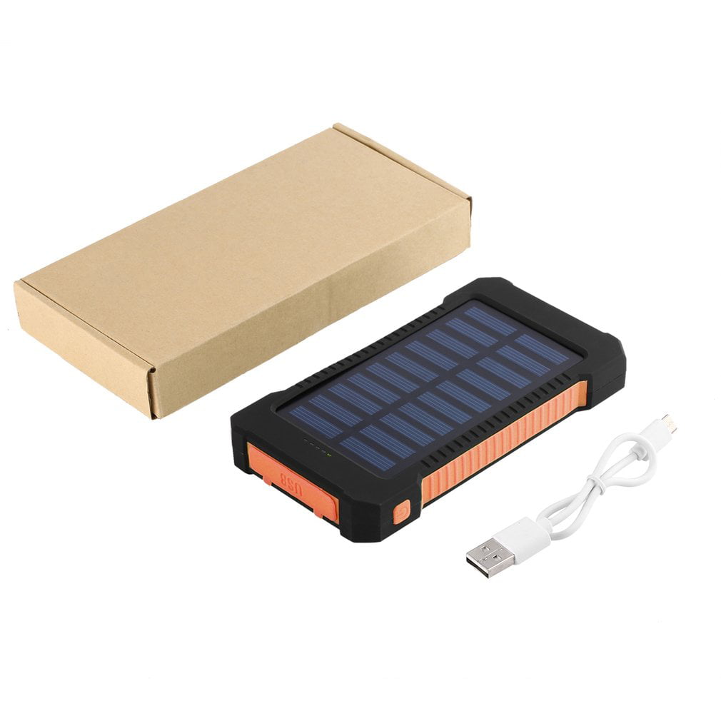 Lamijca 300000mAh Dual USB Compact Portable Solar Power Bank Battery Charger Mobile Phones External Battery Charger 