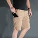 thumbnail image 4 of Mens Pantalones Casuales Moda Cómodo Bolsillo Sólido Cintura Cordón Pantalones Cortos Regulares, Pantalones Cortos de Verano Ligeros, 4 of 8