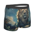 thumbnail image 4 of Haiem Starry Sky Meditating Lion Men's Boxer Briefs, Every Day Comfort Stretch Cotton Moisture-Wicking Underwear-XX-Large, 4 of 8